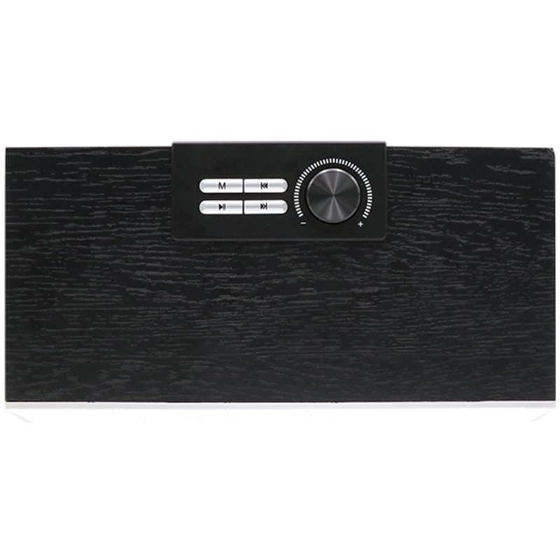 Altavoz Música Universal Bluetooth Marca COOL Retro (20W) Madera Negro Frontal Plata - Imagen 3