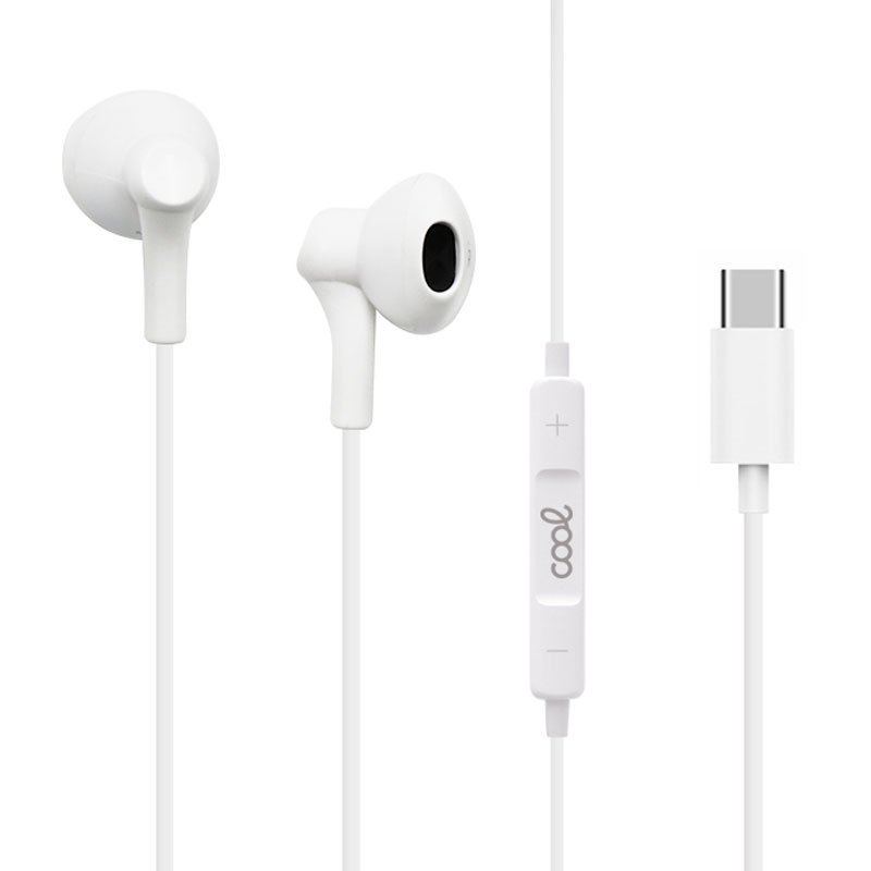 Auriculares Botón COOL Stereo Tipo-C Con Micro (Digital) Blanco - Imagen 3