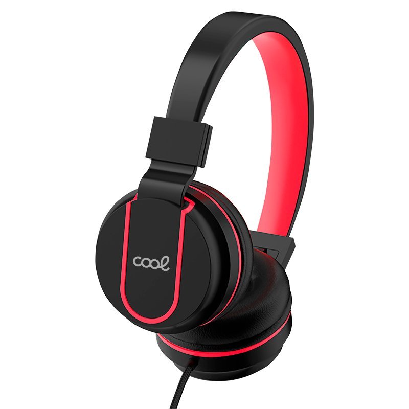 Auriculares Cascos Jack 3,5 mm COOL Toronto Negro-Rojo - Imagen 3