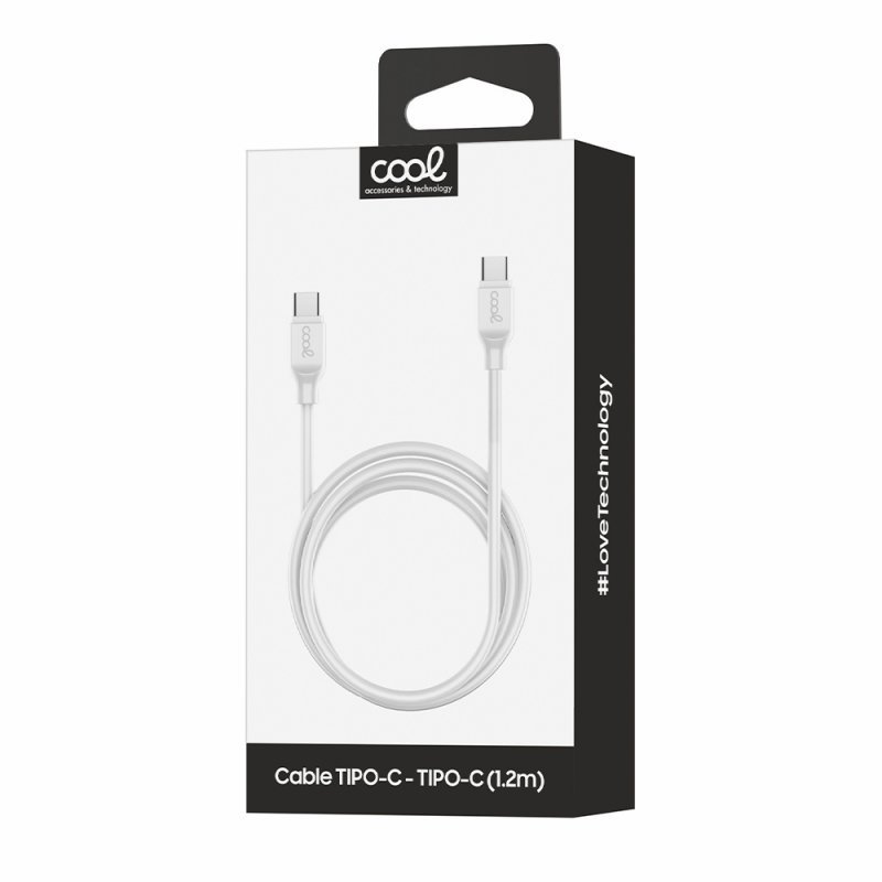Cable USB Compatible COOL Universal TIPO-C a TIPO-C (1 metro) Blanco 3 Amp - Imagen 2