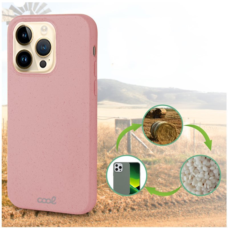 Carcasa COOL para iPhone 14 Pro Max Eco Biodegradable Rosa - Imagen 2