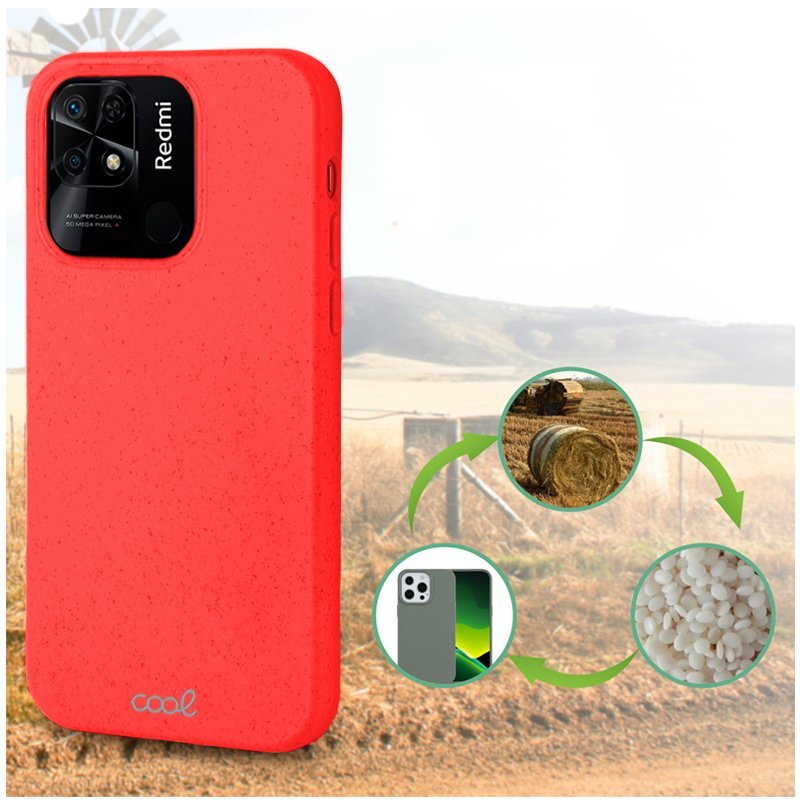 Carcasa COOL para Xiaomi Redmi 10C Eco Biodegradable Rojo - Imagen 3