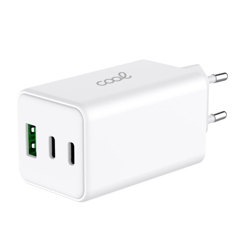Cargador Red Universal Ultra Fast PD Port x3 (2x Tipo-C + 1x USB) COOL 100W GaN Blanco - Imagen 3