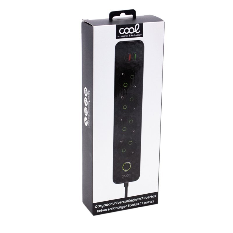 Cargador Universal Multipuerto COOL (Regleta 7 Puertos) Negro - Imagen 3