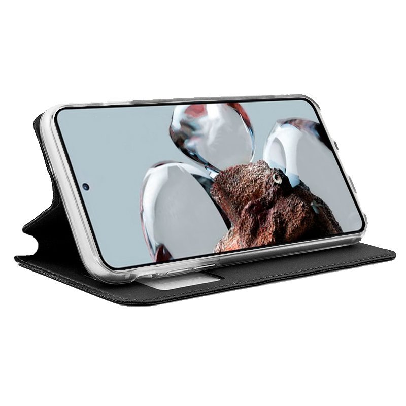 Funda COOL Flip Cover para Xiaomi 12T / 12T Pro Liso Negro - Imagen 2