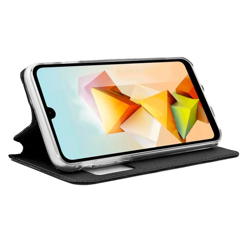 Funda COOL Flip Cover para ZTE Blade A33s Liso Negro - Imagen 2