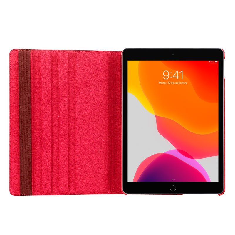 Funda COOL para iPad (2019 / 2020 / 2021) 10,2 pulg Giratoria Polipiel Rojo - Imagen 3