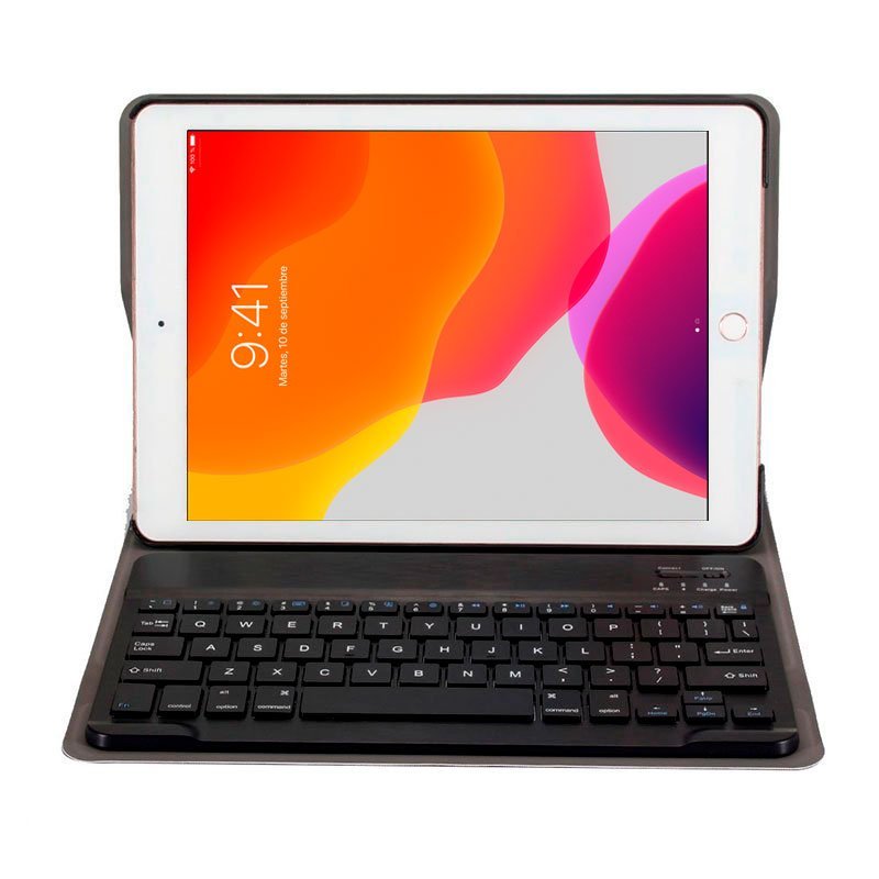 Funda COOL para iPad (2019 / 2020 / 2021) de 10,2 pulg Polipiel Teclado Bluetooth (Negro) - Imagen 3