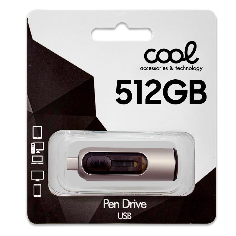 Pen Drive x USB 512 GB 3.0 COOL Tipo-C / USB (2 en 1) - Imagen 2