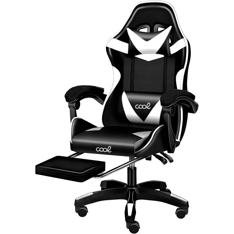 Sillón Gaming Premium COOL Rest Negro-Blanco (Reposapiés) - Imagen 2