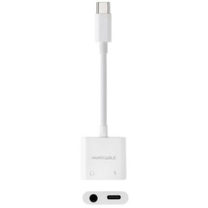Adaptador Audio Nanocable 10.24.1206/ USB Tipo-C Macho - Jack 3.5 Hembra/ USB Tipo-C Hembra/ Blanco