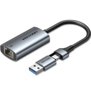 Adaptador USB/USB Tipo-C - RJ45 Vention CFQHB/ 1000Mbps